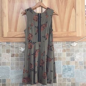 Vans Green Rose Print Skater Dress